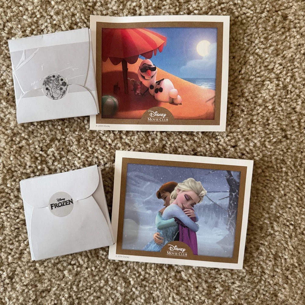 Disney Movie Club Frozen Pins with Certificates New